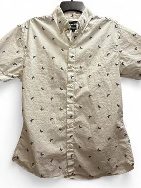 Bonobos White Short-Sleeve Button-Down with Butterfly Print